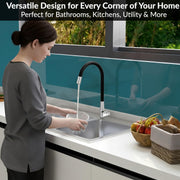 Plantex Sink Tap For Basin With Water Saving Nozzle For Sink Tap/Flexible Silicone Swivel Spout Kitchen Faucet/Water Tap For Kitchen Sink-(COL-1012B), Black