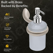 Plantex Smero Pure Brass Handwash Holder for Wash Basin/Liquid Soap Dispenser/Shampoo Dispenser - Effect (Satin Matt)