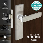Plantex Heavy Duty Door Lock ÃƒÂ¢Ã¢â€šÂ¬Ã¢â‚¬Å“ Bathroom Door Lock/Mortise 8inch Keyless Plate Handle Set for Home/Bathroom/Store Room/Balcony/Office with Baby Latch (8116, Satin Steel and Chrome)