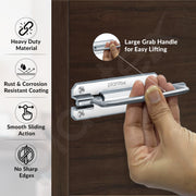 Plantex Door Stopper/5 Inch Baby Latch Kadi/Door Latch for Bathroom/Door Lock for Home/Office Doors - Pack of 4 (Chrome)