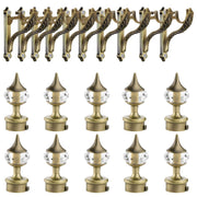 Plantex Curtain Holders for Wall/Curtain Brackets/Curtains Accessories (Brass Antique - 5 Pair)