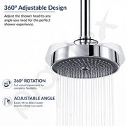 Plantex ABS Shower Head for Bathroom/6 Inch Round High Pressure Overhead Shower/Rain Shower Head - (Chrome)