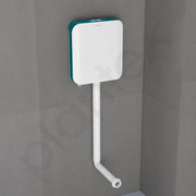 Plantex Flush Tank for Toilet with 7 LTR Water Capacity/Slim & Dual Tone Polypropylene Commode Flush Tank with Internal Accessories - Pack of 1 (Ocean Green & White)