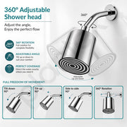 Plantex ABS Round Head Shower/4 Inch Overhead Rain Shower for Home/Hotel/Adjustable Shower Head for Bathroom - Pack of 1 (Chrome, 9013)