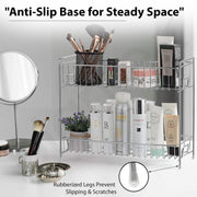 Plantex 2-Tier Stainless Steel Rack For Kitchen/Kitchen Organizer Rack/Countertop Tiered Shelf/Small Jar Organizer (Chrome)