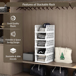Plantex Plastic Clothes Organizer for Wardrobe/Cupboard Organizer for Clothes/Closet/Drawer Organizer/Almirah Space Organiser for Cupboard (5-Tier, White)