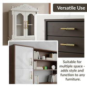 Plantex Stainless Steel & Aluminium Cabinet Handle/96mm Wardrobe Door Handle/Cupboard Pull-Push Handles for Home/Office - Pack of 2 (Brass Antique & Gold)