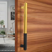 Plantex 14 Inch Main Door Handle, Stainless Steel & Aluminium, Pull-Push, Black & Gold