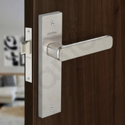 Plantex Heavy Duty Door Lock ÃƒÂ¢Ã¢â€šÂ¬Ã¢â‚¬Å“ Bathroom Door Lock/Mortise 8inch Keyless Plate Handle Set for Home/Bathroom/Store Room/Balcony/Office with Baby Latch (8125, Steel Satin and Chrome)