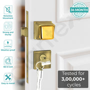 Plantex Heavy Duty Door knob Lock/Stainless Steel Main Door Mortise Lock Handle/Handle Set for Home/Office/Door (Gold & Brass Antique)