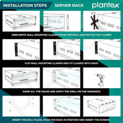 Plantex CCTV/DVR Rack/NVR/cctv box/Network Rack/Cabinet/with Lock/Server Rack with Power Socket - 2U - Wall Mount - (Metal) Transparent Glass Door Cabinet Box with keylock