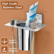 Plantex Stainless Steel Tooth Brush Holder for Bathroom/Tumbler Holder/Bathroom Accessories - Nexa (Chrome)