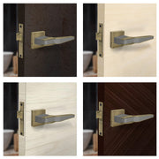 Plantex Heavy Duty Mortise Door Lock for Bathroom/Mortise Keyless Handle Set for Bathroom/Store Room/Balcony (7064Ã¢â‚¬â€œBrass Antique/Satin Black Matt Finish)