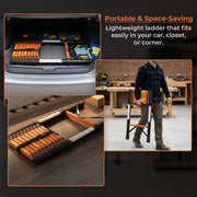 Plantex 3.1m (10.17 ft.) Telescopic Ladder/Carbon Steel 8-Steps Portable & Compact Ladder/Foldable Multipurpose Collapsible Ladder for Home & Outdoor Use - (Orange)