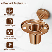 Plantex J4 Stainless Steel Toothbrush Holder for Bathroom/Toothbrush Stand for Bathroom/Tumbler Holder/Bathroom Accessories (PVD Rose Gold Finish) Onix