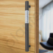 Plantex Door Handle/Stainless Steel Handle for Main Door/18 Inch Pull-Push Handle for Home/Office/Hotel - Pack of 1 (N-Black and Chrome) - 3 years Warranty