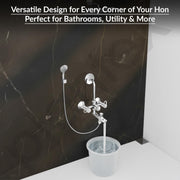 Plantex Pure Brass 3-in-1 Wall Mixer with L-Bend Provision for Overhead and Hand Shower/Bathroom Mixer Tap with Brass Wall Flange & Teflon Tape/Wall Mixer for Bathroom - (Flip, Chrome)