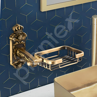 Plantex Aluminum Soap Holder for Bathroom/Soap Stand/Bathroom Accessories (Brass Antique Finish)