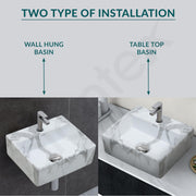 Plantex Tabletop Wash Basin for Bathroom/Designer Ceramic Basin/Rectangle Countertop Wash Basin/Home/Office (13 x 11.5 x 5 Inch)