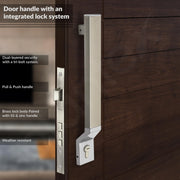 Plantex Door Handle/15 Inch Door Handle with Lock/Stainless Steel Handle Set for Home/Office/Door Accessories (Pack of 1, Satin White, Chrome)