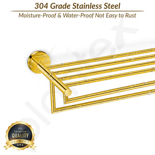 Plantex 304 Grade Stainless Steel 24-inch Towel Rack for Bathroom/Towel Stand/Cloth Hanger for Bathroom/Towel Bar/Bathroom Accessories - Oreo (Gold)