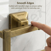Plantex 304 Grade Stainless Steel Napkin Holder for Washbasin/Hand Towel Hanger or Kitchen/Towel Holder/Bathroom Accessories - Squaro (Brass Antique)