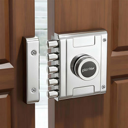 Plantex Main Door Deadbolt Lock Five Bullets/Stainless Steel Penta bolt/Door Lock Set with 4 Pin Cylindrical Keys with 5 Years of Warranty (Matt)