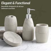 Plantex Polyresin  Bathroom Accessories Set Soap Dispenser/Toothbrush Holder/Tumbler Holder/Soap Dish - 4 Piece(901)