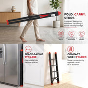 Plantex Ladder for Home 4 Steps/Foldable Heavy-Duty A-Frame Step Ladder/Home, Office & Warehouse - (Red & Black,150 kg Capacity)