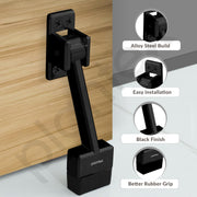 Plantex Gate Stopper for Door/5 Inch Long Door Stopper for Wooden Door/Door Stopper for Home - (Pack of 2, Black)