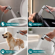 Plantex Self Cleaning Health Faucet for Toilet/ABS Plastic Jet Spray for Bathroom/Hand Gun/ Without Hose Pipe - Pack of 1 (Chrome)