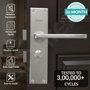 Plantex Stainless Steel Door Lock Ã¢â‚¬â€œ Bathroom Door Lock/Mortise 8inch Keyless Plate Handle Set for Home/Bathroom/Store Room/Balcony/Office - Pack of 1 (DTM-660, Matt)