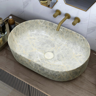 Plantex Tabletop Wash Basin for Bathroom/Designer Ceramic hand Wash Sink/Oval Countertop Wash Basin for Home/Office/hotel (22 x 13.5 x 6 Inch)