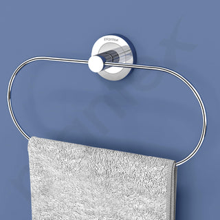 Plantex Stainless Steel Towel Ring for Bathroom/Wash Basin/Napkin-Towel Hanger/Bathroom Accessories (Chrome-Oval) - Pack of 3
