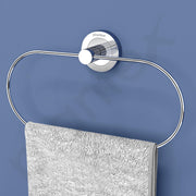 Plantex Stainless Steel Towel Ring for Bathroom/Wash Basin/Napkin-Towel Hanger/Bathroom Accessories (Chrome-Oval) - Pack of 3