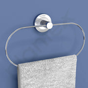 Plantex Stainless Steel Towel Ring for Bathroom/Wash Basin/Napkin-Towel Hanger/Bathroom Accessories (Chrome-Oval) - Pack of 3