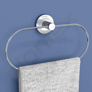 Plantex Stainless Steel Towel Ring for Bathroom/Wash Basin/Napkin-Towel Hanger/Bathroom Accessories (Chrome-Oval) - Pack of 4