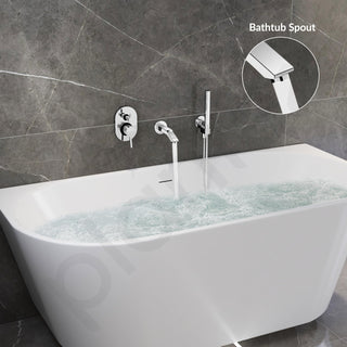 Plantex Bath Tub Spout with Wall Flange/Single Lever Spout/High Flow Tap for Bathroom/Kitchen - (Chrome)
