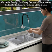 Plantex Pure Brass Kitchen Sink Tap Faucet with Flange and Teflon Tape/360° Swivel Spout for Sink Tap for Kitchen Basin/Flexible Faucet with Water Saving Aerator-7 Year Warranty -(COL-1012 B)