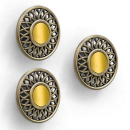 Plantex Knobs for Drawer/Pull-Push Drawer Knobs for Kitchen/Bedroom/Drawers - Pack of 3 (Brass Antique)