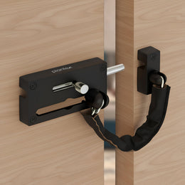 Plantex Door Chain with Baby Latch/Door Chain Lock for Main Door/Latch Lock for Door/Heavy Duty Door Safety Guard Lock for Home, Hotel & Office Security  Pack of 1 (DTK-294-Black)