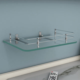 Plantex Glass Setup Box Stand Wall Mounted/Glass Shelf/Wall Shelf Rack/Wall Mount Holder with Wall Brackets (12 X 9 Inch)