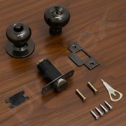 Plantex Bathroom Door Lock/Keyless Cylindrical Lock for Bathroom/Balcony/Tubular Door Knob/Handle - Pack of 1 (Without key-Glossy Black)