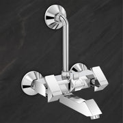 Plantex Brass Wall Mixer for Bathroom with L-Bend Connector for Overhead Shower/Mixer Tap/Wall Mixer for Bathroom 2 in 1 with 7-Year Manufacturer's Warranty- (Pri-318-Chrome)