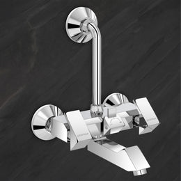 Plantex Brass Wall Mixer for Bathroom with L-Bend Connector for Overhead Shower/Mixer Tap/Wall Mixer for Bathroom 2 in 1 with 7-Year Manufacturer's Warranty- (Pri-318-Chrome)