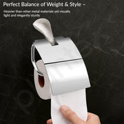 Plantex Smero Pure Brass Toilet Paper Holder/Tissue Paper Stand for Washroom/Bathroom - Effect (Satin Matt)