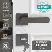 Plantex Triple Security Door Lock for Home/Main Door Lock Set with 3 Years of Warranty/Mortise Lock for Door with Brass Lock Body & Cylinder (7125, Grey & Choco)
