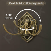 Plantex Antique Robe Hook/Cloth-Towel Hanger/Door Hanger Hook/wall hangers for clothes/robe hooks for bathroom accessories - (Brass-Zinc)
