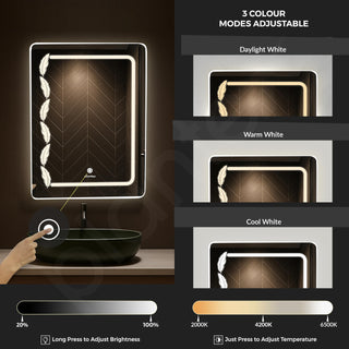 Plantex LED Bathroom Mirror with 3 Tone/Designer Mirror for Living Room/Bedroom/Dressing Room - Rectangle Shape (18 X 24 Inch)