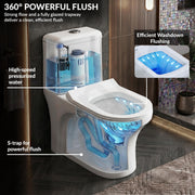 Plantex Siphonic Flush System Ceramic Commode/S Trap Western Toilet with Siphonic Vacuum Flush/One Piece Western Commode With Soft Close Toilet Seat  (White - Ukrain)